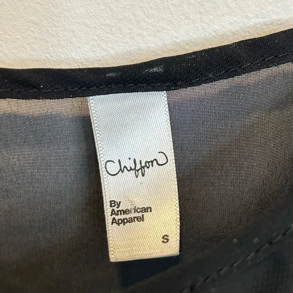 Vintage American Apparel Chiffon Sheer Camisole Black Made in USA - Picture 3 of 5